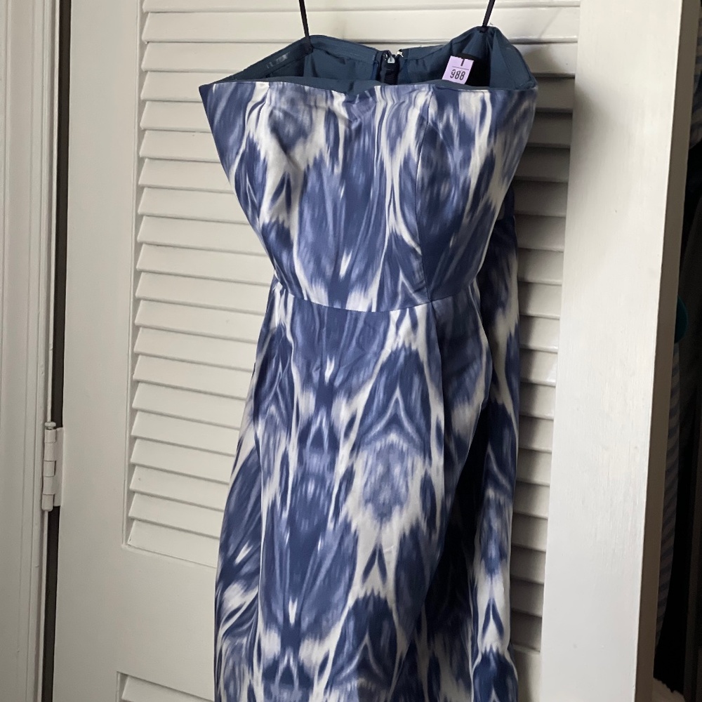 Silk Strapless Ikat Dress